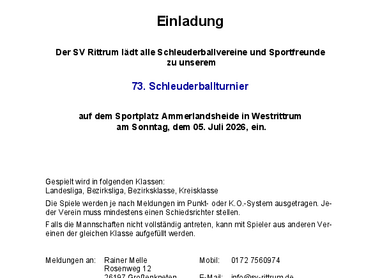 Schleuderballturnier SV Rittrum